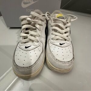 Nike White and Black Air Force 1 Sneakers